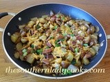 Cheesy bacon skillet fried taters