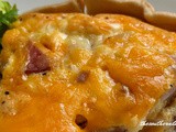 Cheesy shrimp and sausage quiche