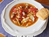 Crock pot cabbage, pork and white bean soup