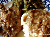 Crock pot mushroom and onion chops with gravy