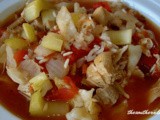 Crockpot turkey, cabbage & rice soup