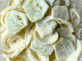 Cucumbers in vinegar and creamed