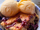 Fresh blueberry pudding cake