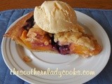 Fresh peach and blueberry pie