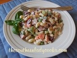 Ham and bean pasta salad