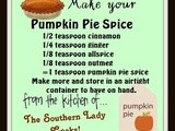 Handy food tip – make your own pumpkin pie spice