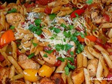 Italian chicken, peppers and pasta skillet