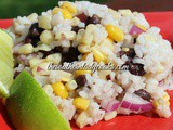 Lime rice, black bean and corn salad