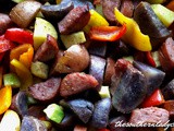 One pan smoked sausage and roasted vegetables