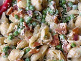 Pea and bacon pasta salad