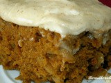 Pumpkin apple cake with nutmeg frosting