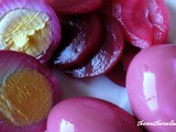 Red beet pickled eggs