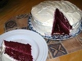 Red velvet cake with cream cheese frosting