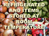 Refrigerated foods/room temperature foods-list