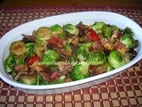 Roasted brussel sprouts with bacon and walnuts