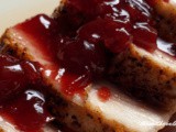 Roasted pork tenderloin with cherry sauce
