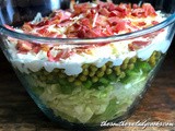 Seven layer vegetable salad