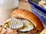 Slow cooker pulled chicken with alabama white sauce