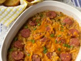 Smoked sausage and rice casserole