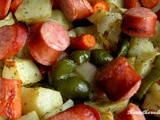Smoked sausage and roasted vegetables