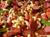 Smoked sausage, peppers and pasta skillet
