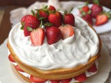 Strawberry whipped cream cake