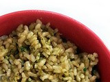 Brown Rice with Basil Walnut Pesto