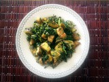 Kela Methi Bhujiya: Plantain and Fenugreek Leaves