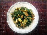 Kela Methi Bhujiya: Plantain and Fenugreek Leaves