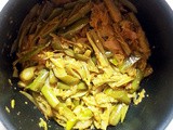 Slender Green Eggplant with Onion and Green Chilies