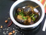 Stuffed Baby Eggplant in Peanut Sesame Sauce