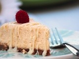 White Chocolate Cheesecake with White Chocolate Brandy Sauce