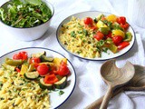 30-Minute Lemon Roasted Vegetables and Orzo Pasta Traybake | Vegan Recipe