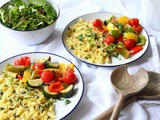 30-Minute Lemon Roasted Vegetables and Orzo Pasta Traybake | Vegan Recipe