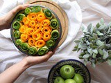 Courgette and Butternut Squash Rose Tart with Lemon Roast Potatoes | Vegan