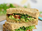 Avocado pesto sandwich with cherry tomatoes & watercress