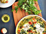 Baked eggs with tomatoes, capsicum and spinach | Healthy breakfast recipes