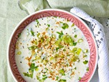 Spring onion raita | Scallions yogurt cooling dip for summers