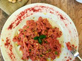 Ζυμαρικά με πέστο παντζαριού – Pasta with beetroot pesto