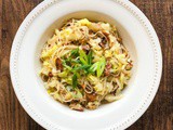 Cabbage and Mushroom Buckwheat Pasta | Vegan