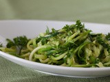 Spiralized Zucchini Pasta with Creamy Avocado Sauce [video]