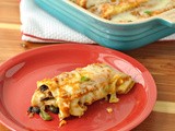 Chicken & Black Bean Enchilada with a Pumpkin Sauce