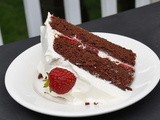 Chocolate Cake with Strawberries & Whipped Cream