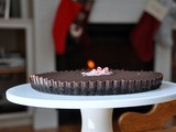 Chocolate Peppermint Truffle Tart with Chocolate Crumb Crust