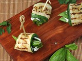 Grilled Zucchini Rolls with Herbs and Cheese