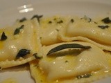 Ravioli with sage and garlic