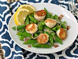 Seared Scallops with Snap Peas and Pancetta
