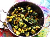 Aloo Methi (Potatoes and Fresh Fenugreek Leaves)