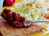 Coleslaw and baked beans