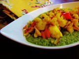 Golden paneer in spinach and cashew gravy